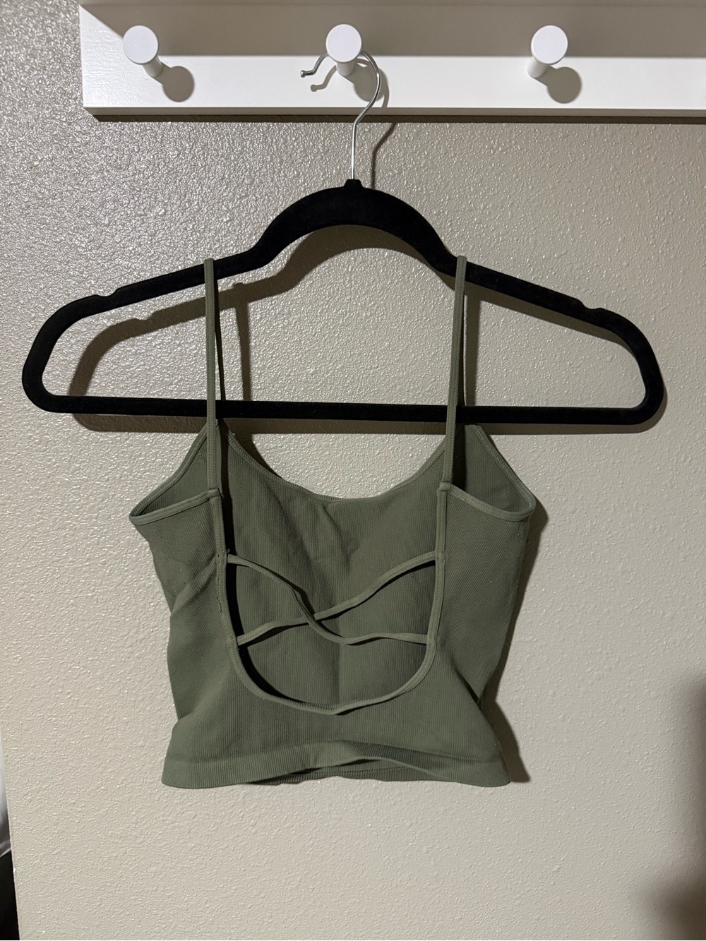 mahina Olive Green Strappy Crop Camisole